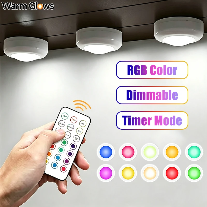 RGB LED Puck Lights Battery Po - Commercial Kitchen Lights ulasan dan harga