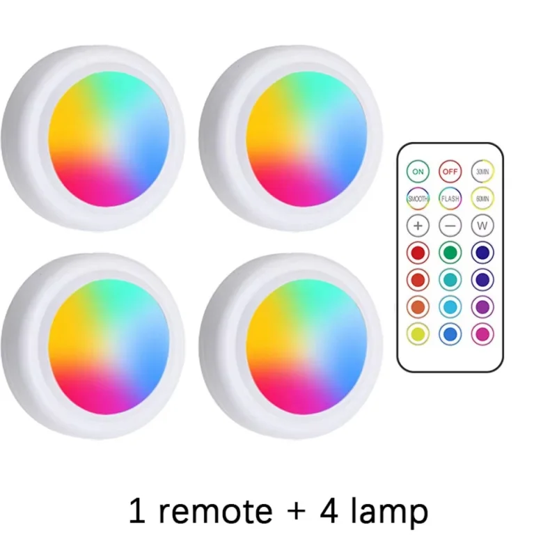 RGB LED Puck Lights Battery Po - Commercial Kitchen Lights ulasan dan harga