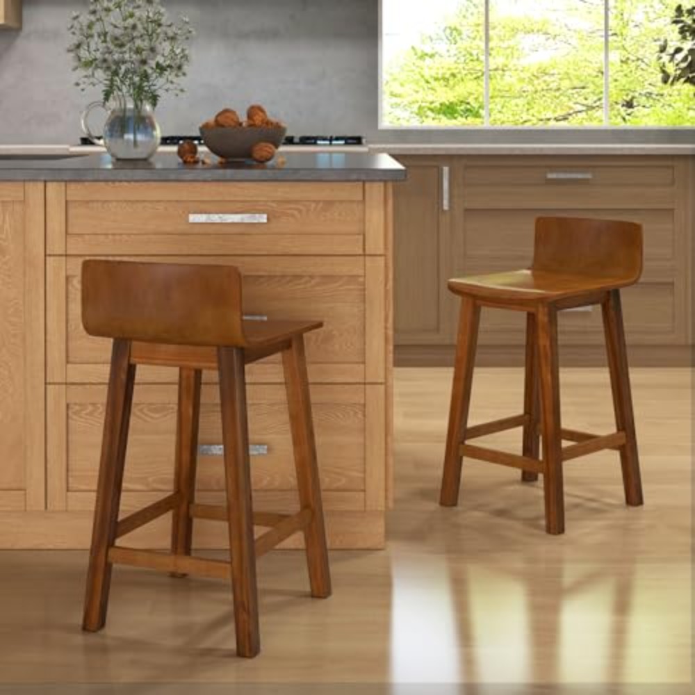 24.5-inch Solid Wood Bar Stool - Commercial Kitchen Counter ulasan dan harga