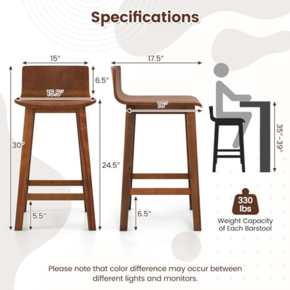 24.5-inch Solid Wood Bar Stool - Commercial Kitchen Counter ulasan dan harga