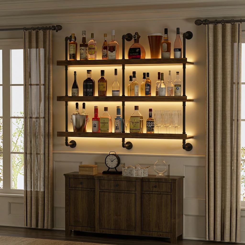 Wall Mounted Wine Rack With LE - Commercial Kitchen Lights ulasan dan harga