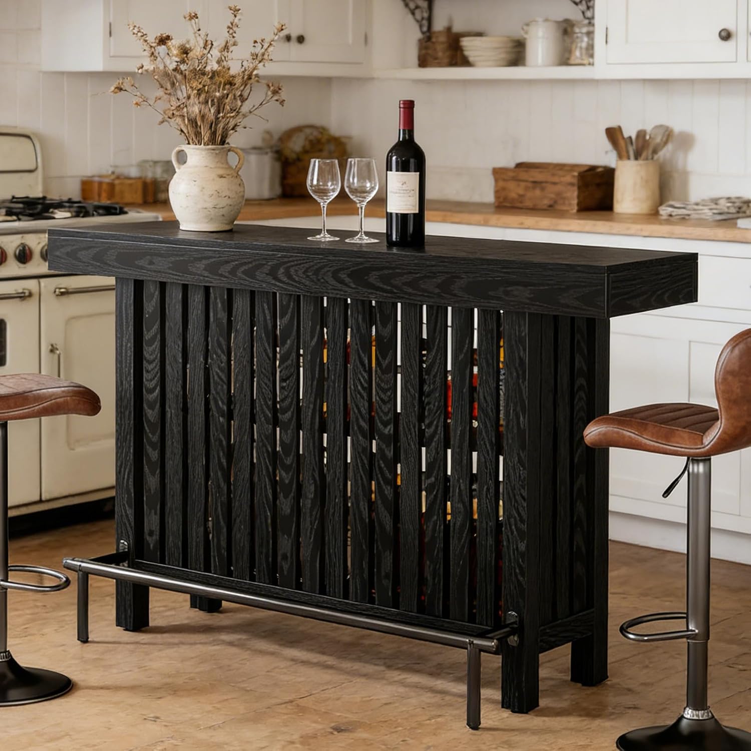 Bar Table with Footrest, 63 In - Commercial Kitchen Counter ulasan dan harga