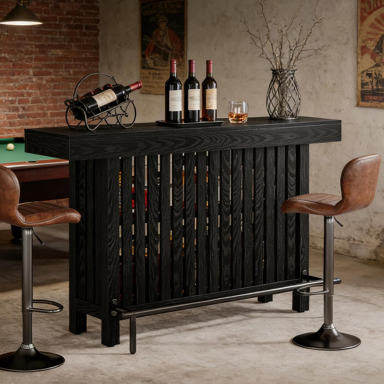 Bar Table with Footrest, 63 In - Commercial Kitchen Counter ulasan dan harga
